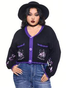 ROMWE Hippie 大码神秘月亮和星星开衫 - 彩色 - 查看 8