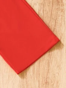 Pantalones anchos casuales y sueltos para niñas preadolescentes con cintura elástica y bolsillos de cargo de un solo color