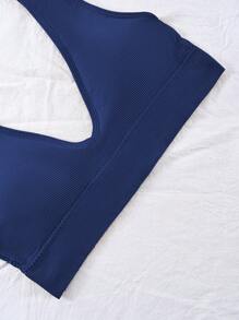 Easithlete Women Plain Ribbed Daily Fitness Sports Bra - Multicolor - View 5