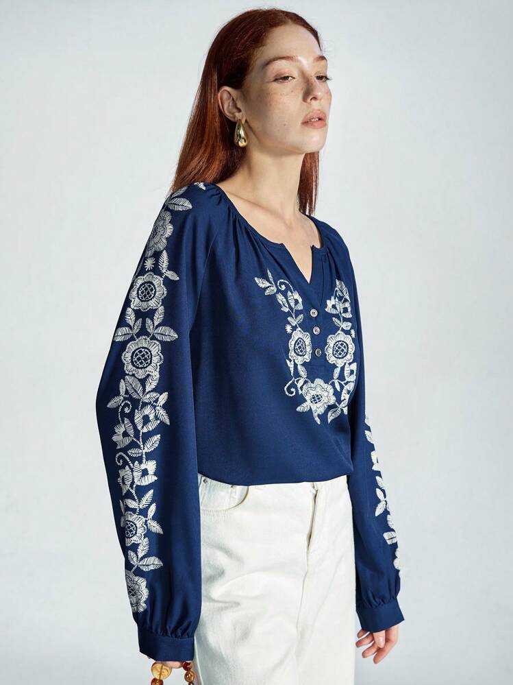 Aveloria 休闲印花长袖衬衫，春季 - 彩色 - 查看 5