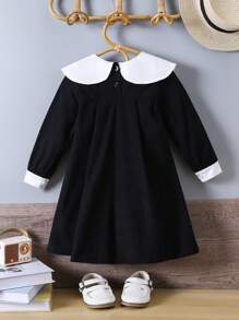 SHEIN Vestido asimétrico de diseño creativo para niñas, adecuado para uso casual y uso en casa, apto para otoño/invierno