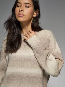 MISSGUIDED 超大号渐变色针织毛衣长袖舒适秋冬假日家居服休闲套头衫