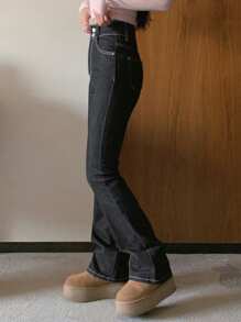 DAZY Jeans pitillo de longitud completa de unicolor, para todas las temporadas