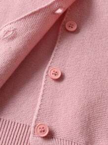 2pcs/Set Baby Girl Cute Knitted Sweater Tank Dress Set, Autumn/Winter - Multicolor - View 5