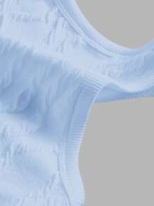 Comfortcana Plus Size Solid Color Minimalist Casual Tank Top, Fashion For Everyday Wear - Blue - View 3