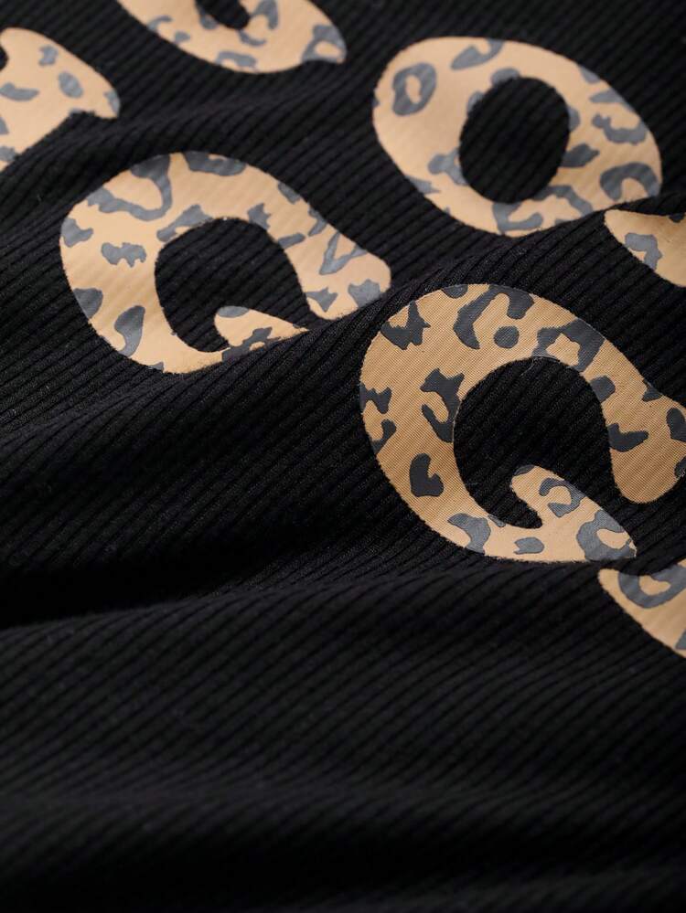 2pcs Women's Letter Print Long Sleeve Top And Long Pants Sportswear Set Lounge Sets For Women