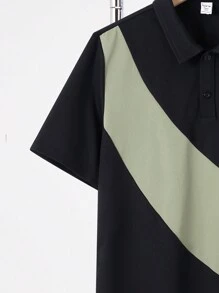 SHEIN 青少年男孩拼色 Polo 衫、工装口袋工装短裤、休闲校园舒适时尚简约百搭柔软舒适，适合日常穿着、上学、旅行、运动等 - 彩色 - 查看 8