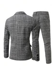 Manfinity Mode Men's Plus Size Casual Suit, Minimalist And Fashionable For Everyday Wear - Multicolor - View 2