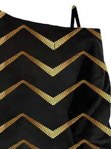 SHEIN Clasi 休闲简约金线艺术波尔卡圆点印花露肩宽松长袖 T 恤，大码，适合秋冬季 - 彩色 - 查看 3