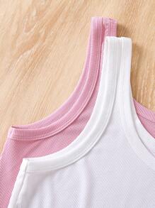 2 piezas Conjunto de ropa de casa para mujer, mono de unicolor