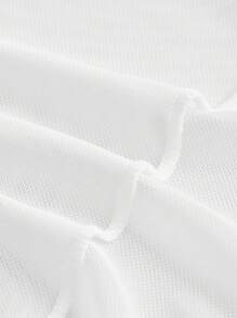 SHEIN ICON Áo Crop Top Cổ Tròn Cắt Rỗng Corset Đen - trắng - Xem 4