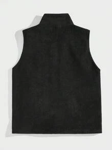 Manfinity VCAY 男士梭织休闲立领时尚背心 - 杏色 - 查看 2