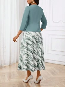 SHEIN Lady 春夏秋冬优雅办公室聚会新年女士连衣裙 - 彩色 - 查看 2