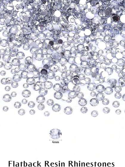 Paquete de 1000/2000/3000 piezas de rhinestones de resina planos de cristal de 4mm para joyería de arte retro, manualidades, decoración y arte de uñas