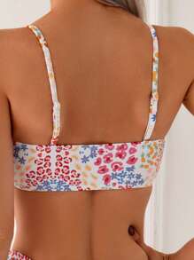 SHEIN Swim Summer Printed Casual Cute Bikini Swimwear, Minimalist Everyday Wear - Multicolor - View 5