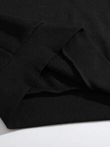 Manfinity Homme Men's Plus Size Zip-Up Casual Sweatshirt, Simple And Fashion For Everyday Wear - Black and White - View 3