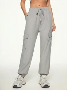 Easithlete Women Solid Color Sports Long Pants, Casual And Fashionable For Daily Wear