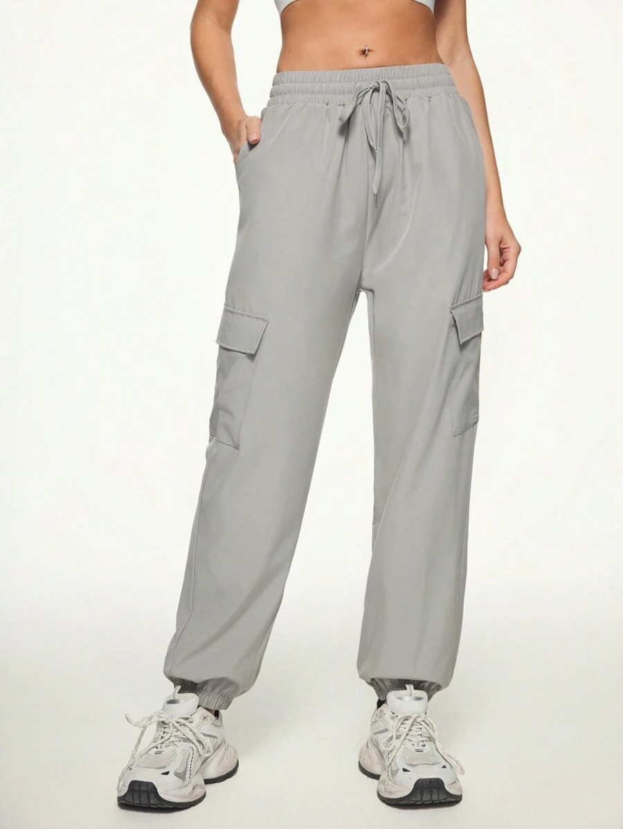 Easithlete Women Solid Color Sports Long Pants, Casual And Fashionable For Daily Wear