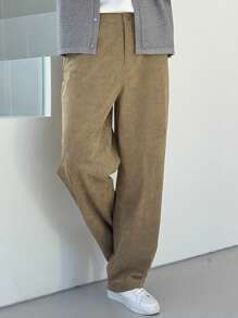 DAZY Pantalones casuales de pierna recta de unicolor para hombres