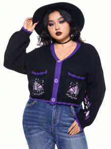 ROMWE Hippie 大码神秘月亮和星星开衫 - 彩色 - 查看 6