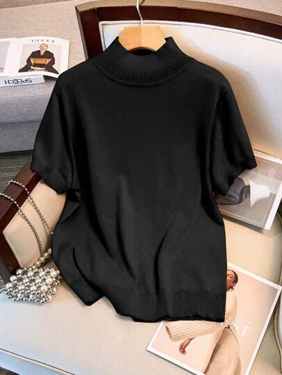 GlowEve CURVE 合身针织上衣短袖毛衣