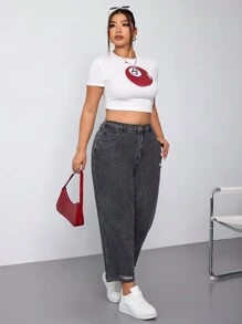 Jeanoix Plus High Waist Ripped Jeans