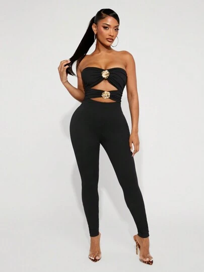 Radiana 秋季女装；女士胸罩杯交叉扭纹镂空金属玫瑰配饰紧身衣，3D 立体花朵；适用于鸡尾酒会、浪漫约会、分层连衣裙、派对、正式活动、夜总会、万圣节、圣诞节