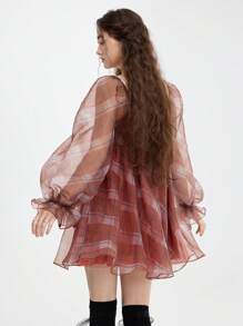 SHEIN MOD 女士格子溜冰裙、红色格子背心裙、情人节、新年连衣裙 - 彩色 - 查看 7
