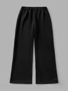 SHEIN Bộ quần áo nỉ trùm đầu và quần dài hai mảnh phong cách Goth Grunge màu đen cho bé gái tuổi teen mùa thu/đông có họa tiết in cho lễ Halloween - Đen và trắng - Xem 7