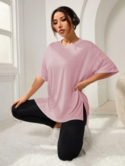 Women's Solid Color Stand Collar Sports T-Shirtworkout Tank Top Gym Shirts