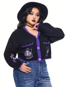 ROMWE Hippie 大码神秘月亮和星星开衫 - 彩色 - 查看 7