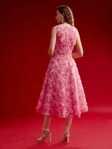 MOTF PREMIUM 花卉拼贴 A 字形背心裙 - 粉色 - 查看 8