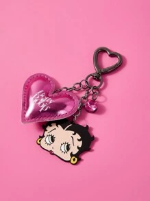 Betty Boop x SHEIN 3 D Heart Shaped Key Chain Bag Pendant, Gifts, Valentines,Gift Ideas,Party,Holiday,Valentine's Day - Multicolor - View 4
