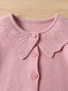 2pcs/Set Baby Girl Cute Knitted Sweater Tank Dress Set, Autumn/Winter - Multicolor - View 4