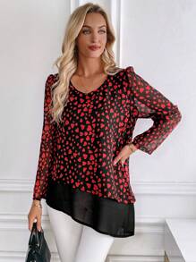 EMERY ROSE 女士简约时尚休闲长袖衬衫，适合日常穿着 - 黑色 - 查看 4