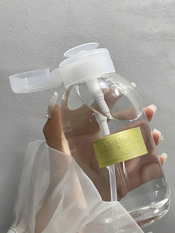 1PC 200/300/500ml Nail Art Pump Bottle Refillable Portable Cleaning Water Dispenser Spray Bottle For Nail Polish Remover / Makeup Travel Christmas For Holiday Gift Giving Home Bathroom Decor Summer