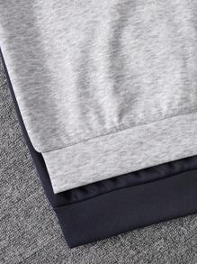 4pcs Tween Boys Casual Solid Color Hoodie And Elastic Waist Pants Set, Multi-Pack, Suitable For Autumn, Spring, Winter, Suitable For Outdoor Play, School, Street Style, Party, And Home Leisure, High Cost-Performance