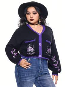 ROMWE Hippie 大码神秘月亮和星星开衫 - 彩色 - 查看 9