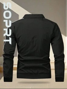 Manfinity Sport Corelite Men's Color Block Trim Casual Sports Jacket Sports Jacket - Black - View 2