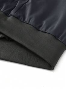 Manfinity Homme Jaqueta Casual Versátil de Bombardeiro Plus Size para Homens, Outono - Chumbo - Visão 4