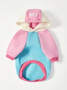 PETSIN 1 pieza Sudadera con capucha casual para perro de manga raglán con empalme de tres colores, en rosa, menta y azul - Multicolor - Ver 6