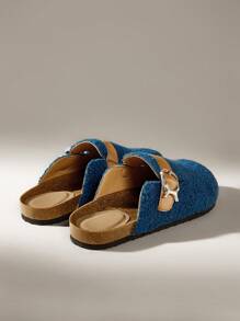 Solecia نساء أحذية لوفرز كاجوال سهلة الارتداء ذات لون أحادي مسطحة - الأزرق - مشاهدة 4