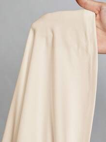 SHEIN Tall Simple Solid Color Slim High Collar White Top Suitable For Autumn And Winter Basic Long Sleeve Tops, Tall Women - Beige - View 7