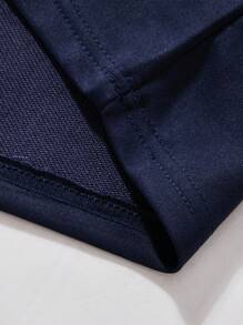 Manfinity EMRG Moletom com Capuz de Manga Raglan com Estampa de Estrela e Cordão, Outono/Inverno Masculino - Azul Marinho - Visão 6