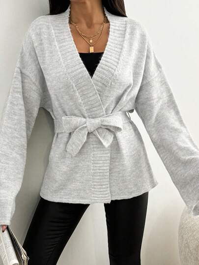 EURMUSE 1 st, fast lös axel, långärmad casual cardigan för kvinnor, höst/vinter