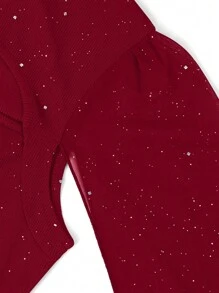 Selianne Women's Shiny Mock Neck Mesh Contrast Flowy Hem Mini Dress, Elegant Fall Cloth For Women