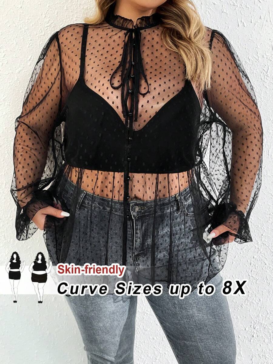 Chemisier Transparent NEXT – Manches Courtes, Crème Et Noir, Taille Unique Régulier