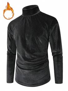 Manfinity Homme 豪华男士高领纯色羊毛休闲汗衫