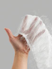 SHEIN ICON Loose Sequin Floral See-Through Cropped Blouse - White - View 5