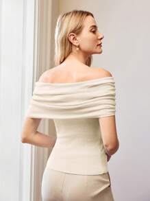 MOTF PREMIUM FOLDOVER OFF THE SHOULDER KNIT TOP